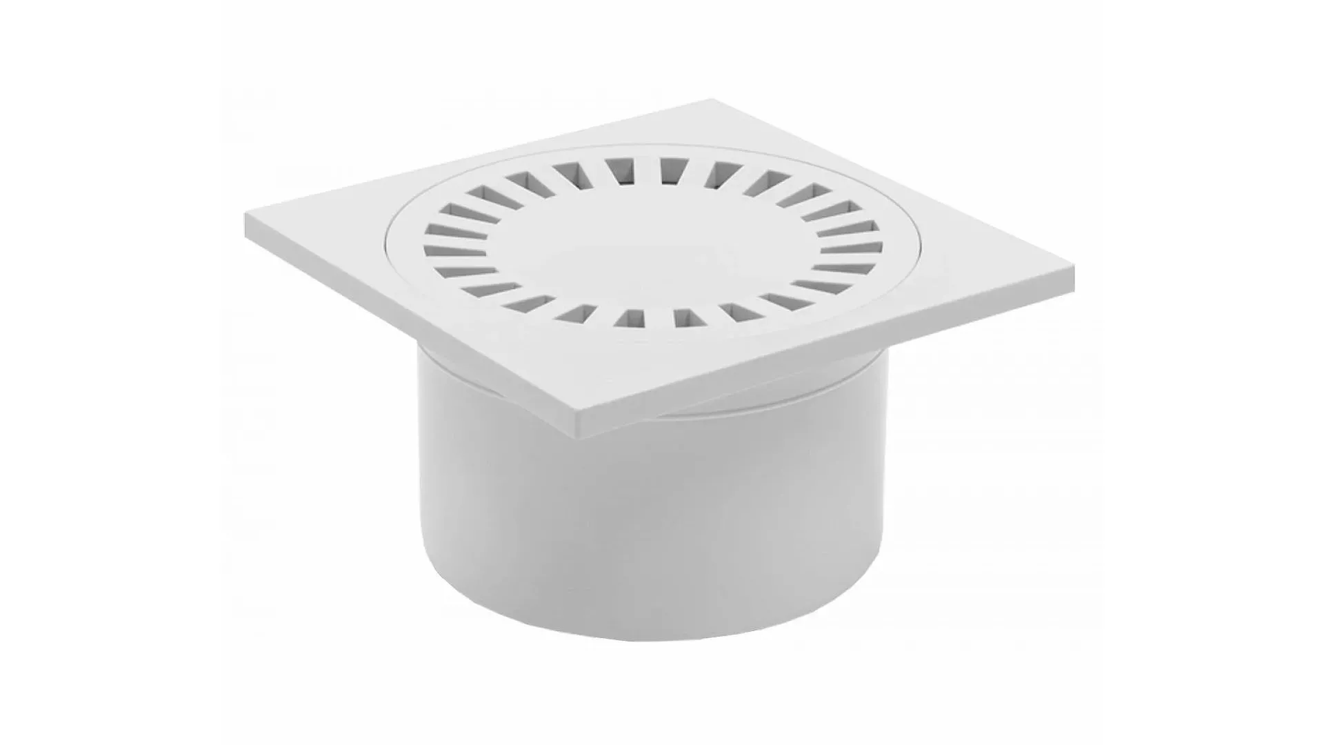 Трап пластиковый 50 мм горизонтальный пластиковая решетка с сухим затвором ПП-полипропилен 150х150 мм